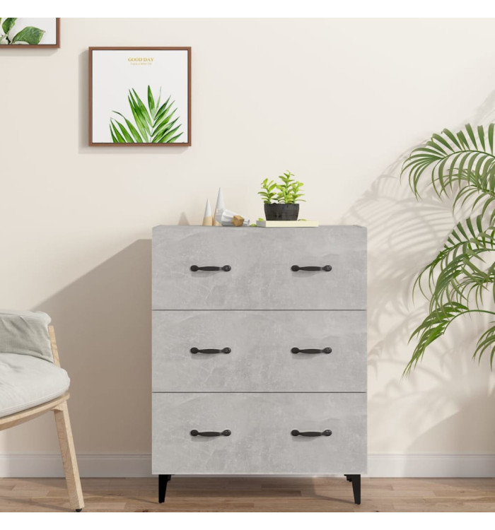 Buffet gris béton 69,5x34x90 cm bois d'ingénierie | Mobilier & Déco