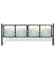 Portail simple de clôture Noir 300x150 cm | Mobilier & Déco