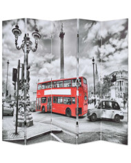 Cloison de séparation 200 x 170 cm Bus londonien Noir et blanc | Mobilier & Déco