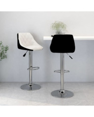 Tabourets de bar lot de 2 blanc et noir similicuir | Mobilier & Déco