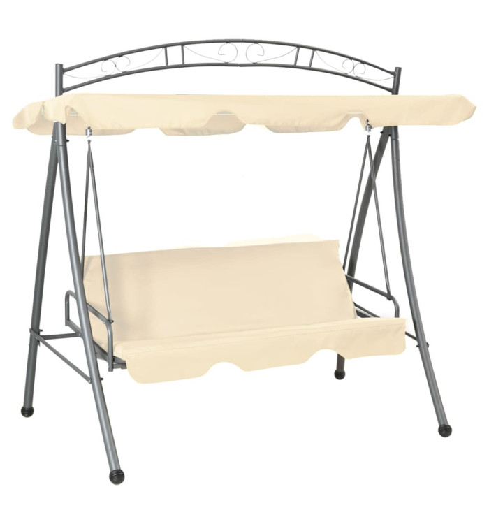 Balancelle convertible d'extérieur avec auvent Blanc sable | Mobilier & Déco