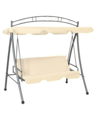 Balancelle convertible d'extérieur avec auvent Blanc sable | Mobilier & Déco