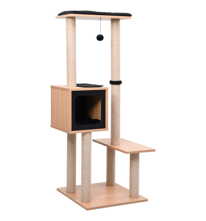 Arbre à chat avec tapis à gratter en sisal 129 cm | Mobilier & Déco