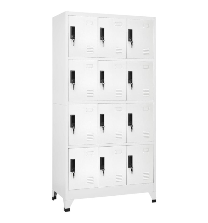 Armoire à casiers Blanc 90x45x180 cm Acier | Mobilier & Déco