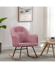 Chaise à bascule Rose Velours | Mobilier & Déco