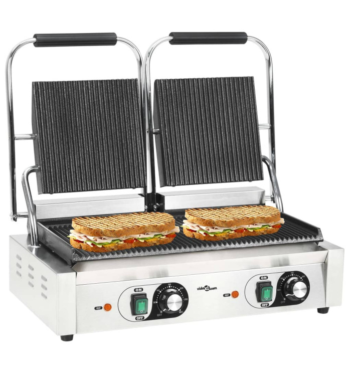 Gril de panini à double rainure 3600 W 57x30,5x20 cm | Mobilier & Déco