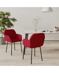 Chaises à manger lot de 2 Rouge bordeaux Velours | Mobilier & Déco