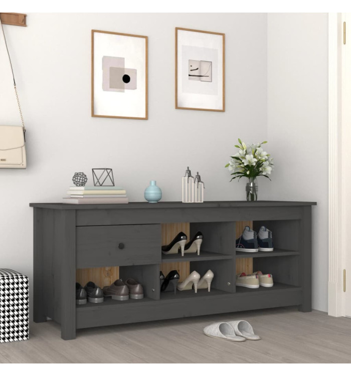 Armoire à chaussures Gris 110x38x45,5 cm Bois de pin massif | Mobilier & Déco