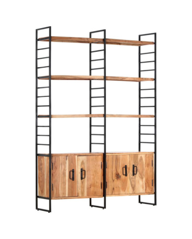 Bibliothèque à 4 niveaux 124x30x180 cm Bois d'acacia massif | Mobilier & Déco