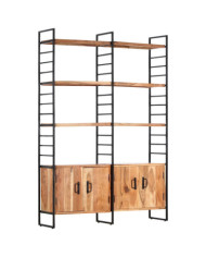 Bibliothèque à 4 niveaux 124x30x180 cm Bois d'acacia massif | Mobilier & Déco