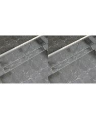 Drain de douche linéaire 2 pc 930 x 140 mm Acier inoxydable | Mobilier & Déco