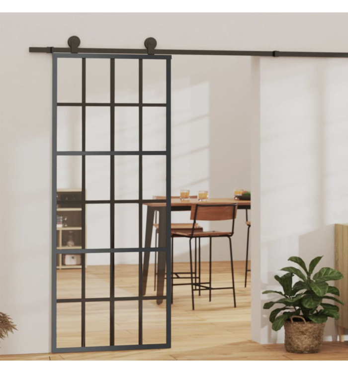 Porte coulissante et quincaillerie Verre ESG/Aluminium 76x205cm | Mobilier & Déco