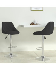 Tabourets de bar lot de 2 noir velours | Mobilier & Déco