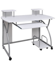 Bureau d'ordinateur Blanc 110x52x88,5 cm Bois d’ingénierie | Mobilier & Déco