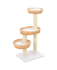 Arbre à chat avec griffoir en sisal Naturel Bois de saule | Mobilier & Déco