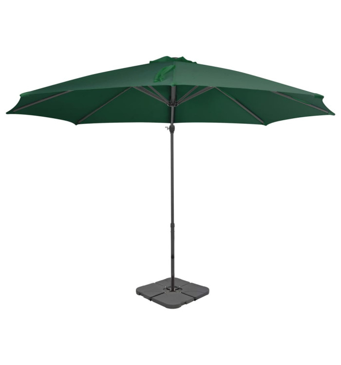 Parasol de jardin avec base portable vert | Mobilier & Déco