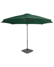 Parasol de jardin avec base portable vert | Mobilier & Déco