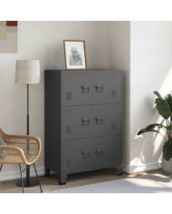 Coffre de rangement industriel Anthracite 75x40x115 cm Métal | Mobilier & Déco