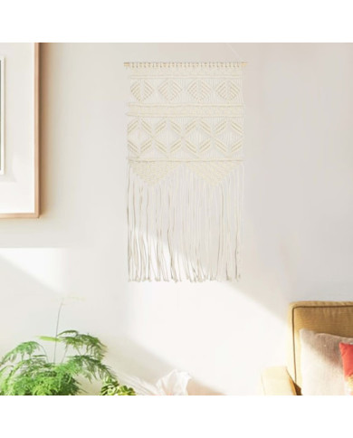 Cintre mural en macramé 40x80 cm Coton | Mobilier & Déco