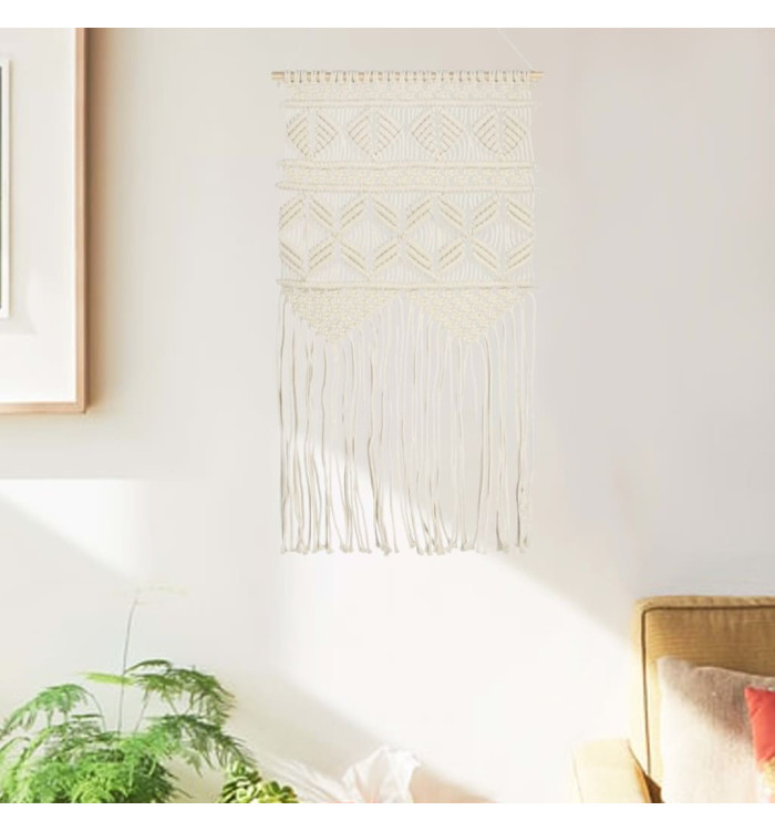 Cintre mural en macramé 40x80 cm Coton | Mobilier & Déco