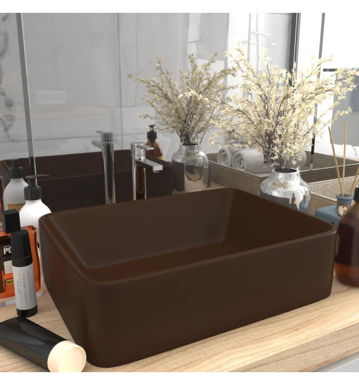 Lavabo de luxe Marron foncé mat 41x30x12 cm Céramique | Mobilier & Déco