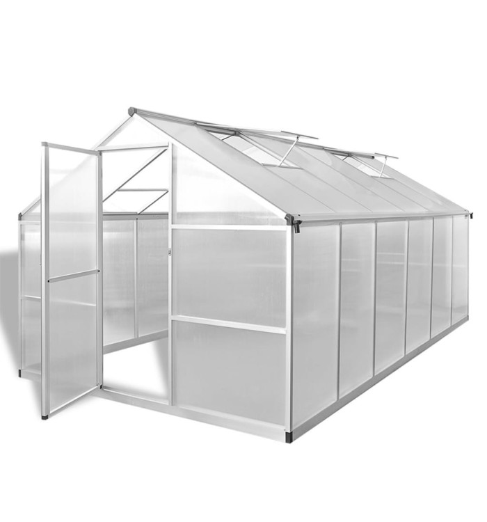 Serre renforcée en aluminium avec cadre de base 9,025 m² | Mobilier & Déco