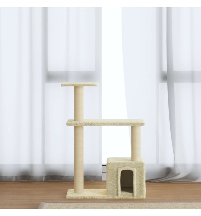 Arbre à chat avec griffoirs en sisal Crème 70 cm | Mobilier & Déco