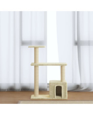 Arbre à chat avec griffoirs en sisal Crème 70 cm | Mobilier & Déco
