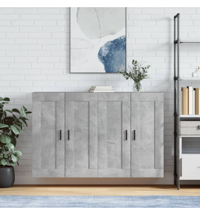 Armoires murales 2 pcs gris béton bois d'ingénierie | Mobilier & Déco