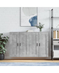 Armoires murales 2 pcs gris béton bois d'ingénierie | Mobilier & Déco