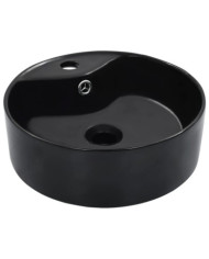 Lavabo avec trop-plein 36x13 cm Céramique Noir | Mobilier & Déco