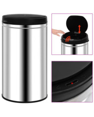 Poubelle à capteur automatique 60 L Acier inoxydable | Mobilier & Déco