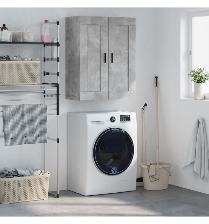 Armoire murale gris béton 69,5x34x90 cm bois d'ingénierie | Mobilier & Déco