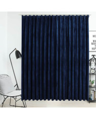 Rideau occultant avec crochets Velours Bleu foncé 290x245 cm | Mobilier & Déco