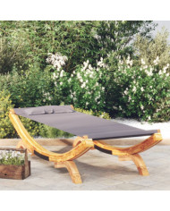 Lit de repos extérieur 100x188,5x44 cm Bois courbé Anthracite | Mobilier & Déco