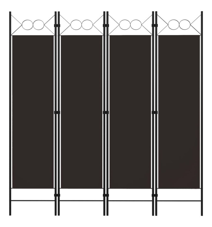 Cloison de séparation 4 panneaux Marron 160 x 180 cm | Mobilier & Déco