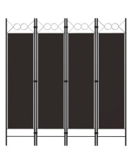 Cloison de séparation 4 panneaux Marron 160 x 180 cm | Mobilier & Déco