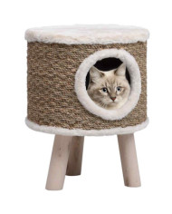 Maison pour chat avec pieds en bois 41 cm Herbiers marins | Mobilier & Déco