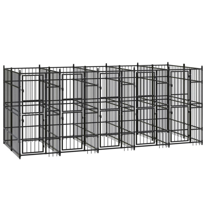 Chenil d'extérieur pour chiens Acier 9,22 m² | Mobilier & Déco