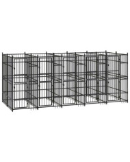 Chenil d'extérieur pour chiens Acier 9,22 m² | Mobilier & Déco