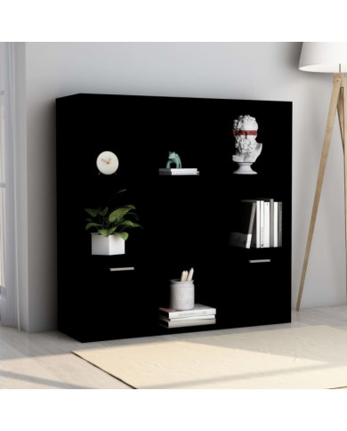 Bibliothèque Noir 98x30x98 cm Bois d’ingénierie | Mobilier & Déco