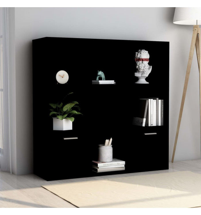 Bibliothèque Noir 98x30x98 cm Bois d’ingénierie | Mobilier & Déco