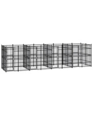 Chenil d'extérieur pour chiens Acier 14,75 m² | Mobilier & Déco