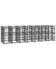Chenil d'extérieur pour chiens Acier 12,9 m² | Mobilier & Déco