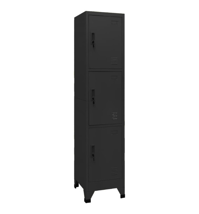 Armoire à casiers Noir 38x45x180 cm Acier | Mobilier & Déco
