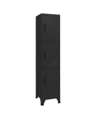 Armoire à casiers Noir 38x45x180 cm Acier | Mobilier & Déco