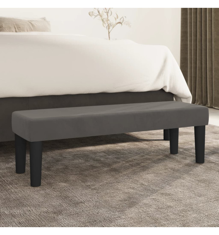 Banc Gris foncé 100x30x30 cm Velours | Mobilier & Déco