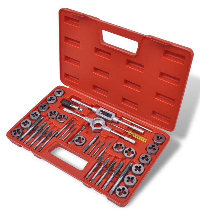 Ensemble de tarauds et matrices 40 pcs | Mobilier & Déco