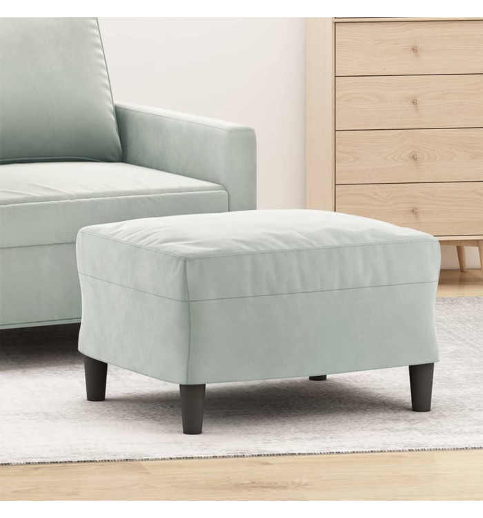 Repose-pied Gris clair 60x50x41 cm Velours | Mobilier & Déco
