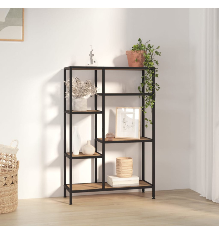 Étagère à livres 80x30x120 cm Acier et bois d'ingénierie | Mobilier & Déco